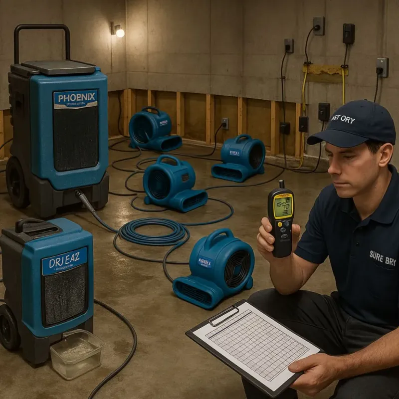 Structural Drying and Dehumidification process in Elysburg, PA